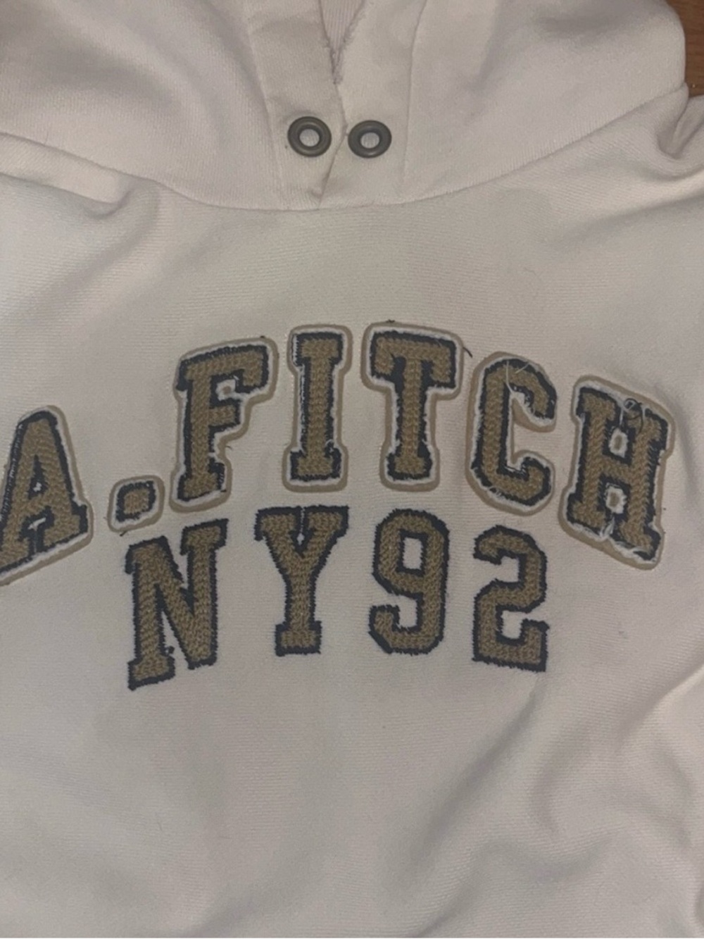 ⭐️🌴 A. Fitch NY 92 White Hoodie with Appliqué Logo